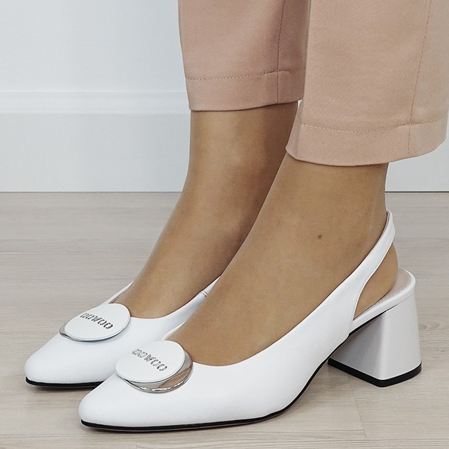 Pantofi albi eleganti din piele naturala B-BY6887-6 03 [1]