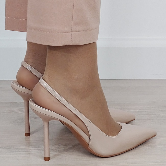 Pantofi bej de lac B-5539 01 [4]