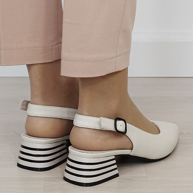 Pantofi crem comozi din piele naturala B-BY6888-4 02 [4]