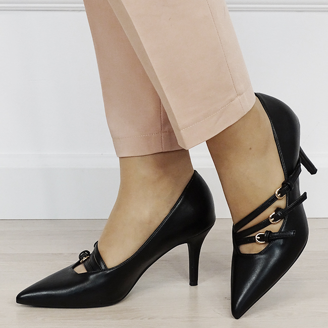 Pantofi eleganti negri deschis B-5509 01 [1]