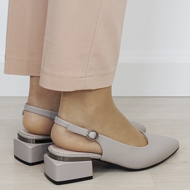 Pantofi gri comozi din piele naturala  B-BY6889-6 02 [4]