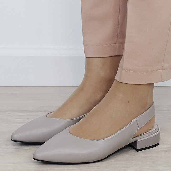 Pantofi gri decupati din piele naturala B-BY6943-3 03 [1]