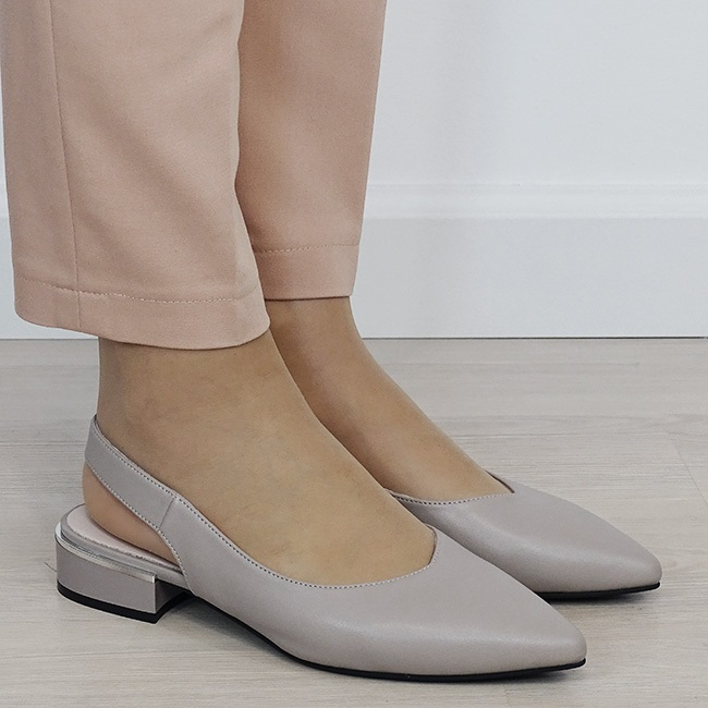 Pantofi gri decupati din piele naturala B-BY6943-3 03 [5]