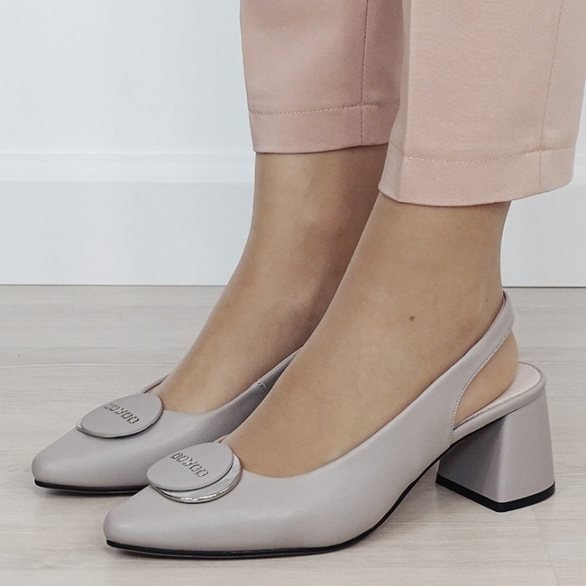 Pantofi gri eleganti din piele naturala B-BY6887-5 03 [1]