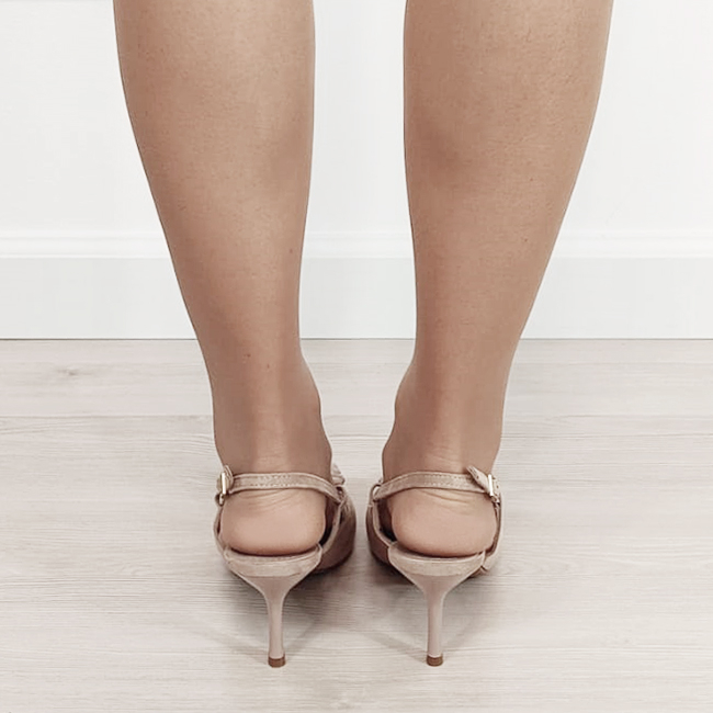 Pantofi maro deschis eleganti cu brosa B-1890 03 [4]