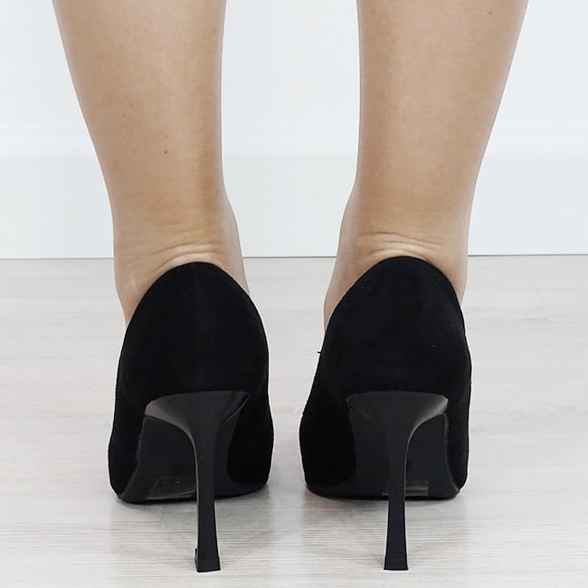 Pantofi negri cu accesoriu metalic B-1747 01 [3]