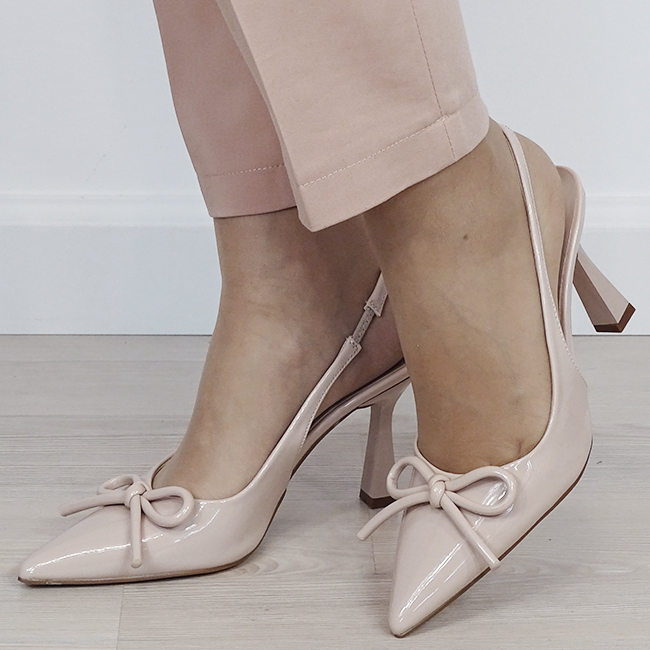 Pantofi nude de lac cu fundita B-BYJ9881 01 [1]
