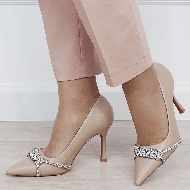 Pantofi nude eleganti cu pietricele B-H8-605 01 [1]