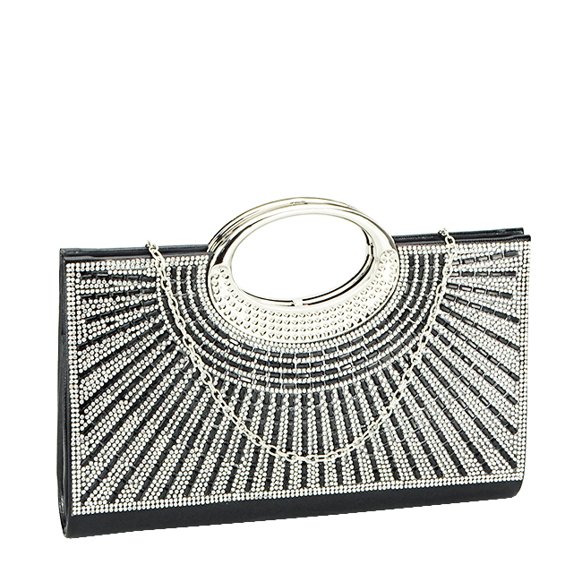 Plic elegant negru decorat cu pietre B-BYH960 05 Negru