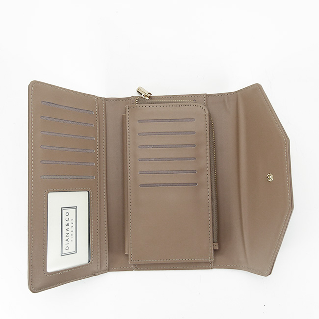 Portofel dama cu imprimeu B-DFX3496-13 05 Maro taupe Maro taupe