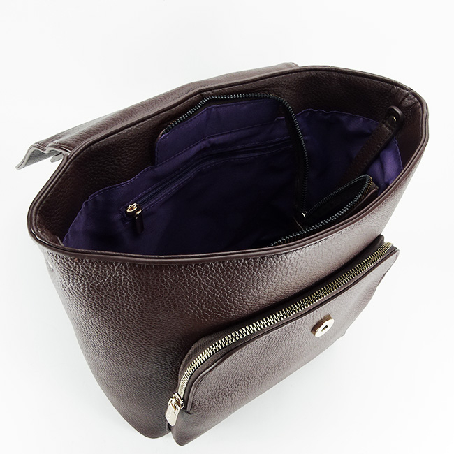 Rucsac dama casual cu clapeta  B-DOS3411-1 119 Cafeniu Maro cafeniu
