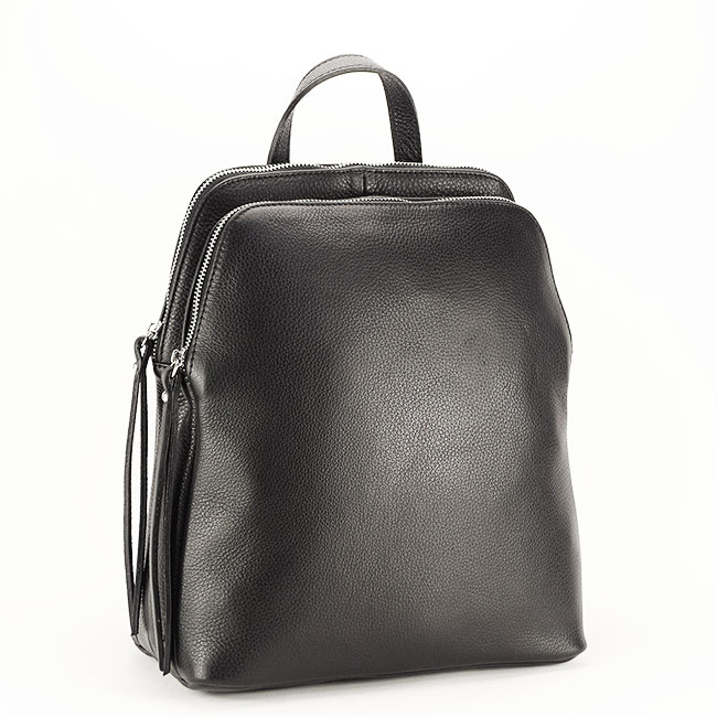 Fekete valódi bőr hátizsák 6226 121 [1]