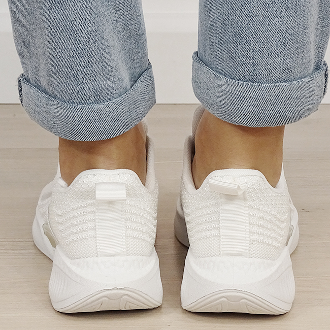 Sneakers albi cu talpa groasa tip platforma B-7560 M4 [3]