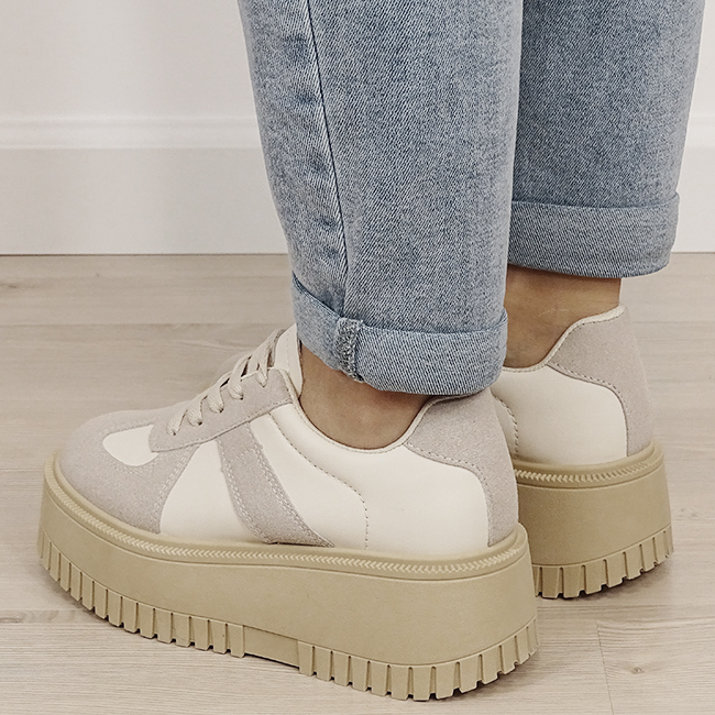 Sneakers bej cu platforma B-8979 M3 [2]