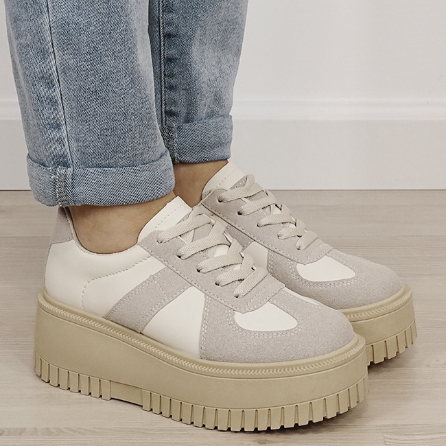 Sneakers bej cu platforma B-8979 M3 [5]