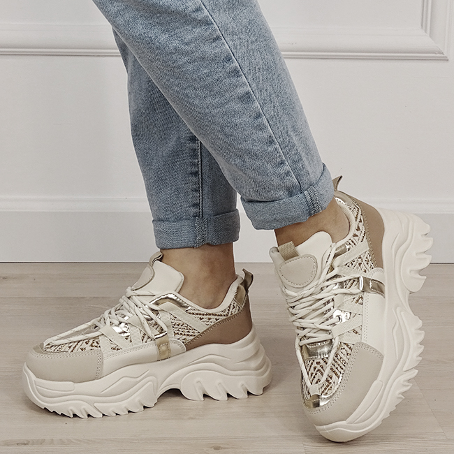 Sneakers bej cu talpa groasa B-DKB9201 M4 [1]