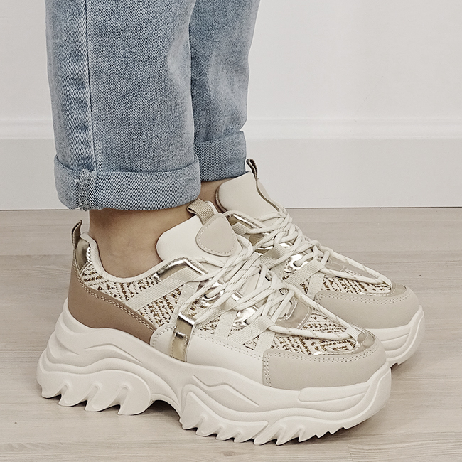 Sneakers bej cu talpa groasa B-DKB9201 M4 [5]