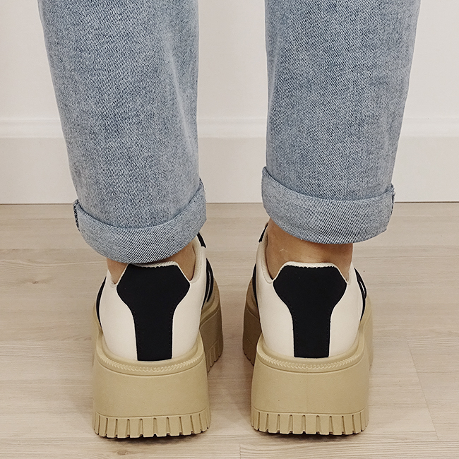 Sneakers bej/negru cu platforma B-8979 M3 [3]