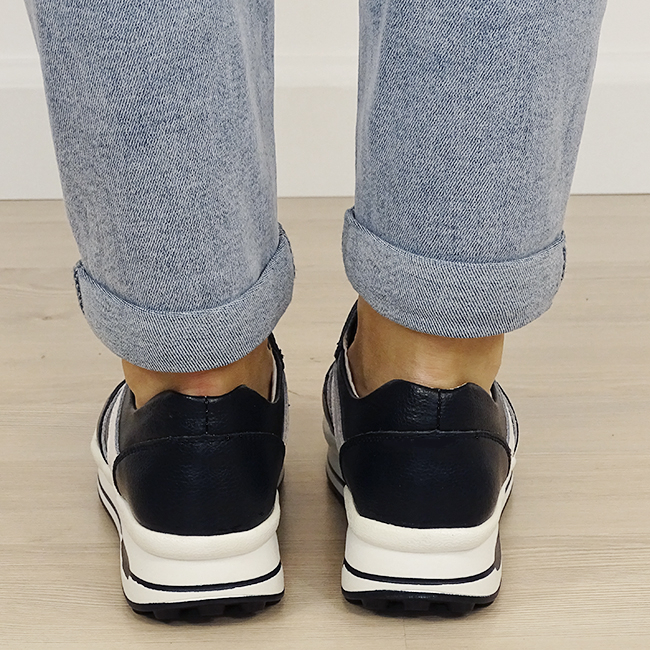 Sneakers bleumarin din piele naturala B-5091 M6 [3]