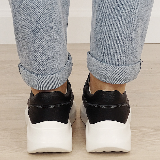 Sneakers negri piele naturala B-5076 M4 [3]