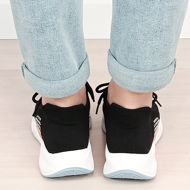 Sneakers negri tip soseta cu platforma B-7561 M4 [3]