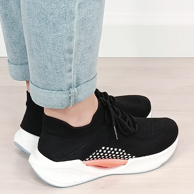 Sneakers negri tip soseta cu platforma B-7561 M4 [4]