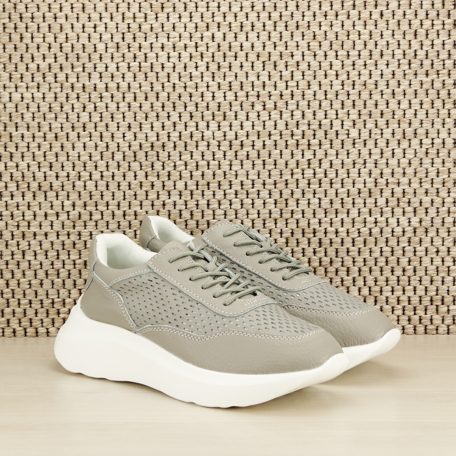 Sneakers piele naturala Aniela gri M5 [2]