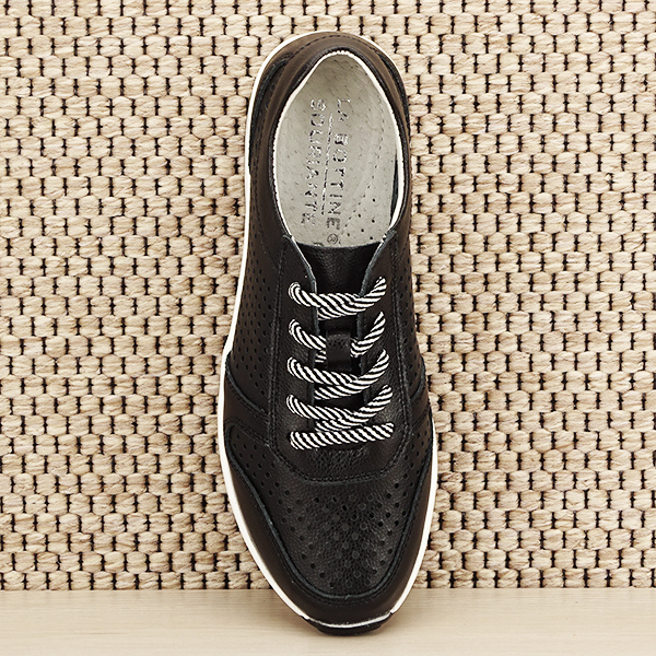 Sneakers piele naturala negru, perforat, Corina M4 [6]