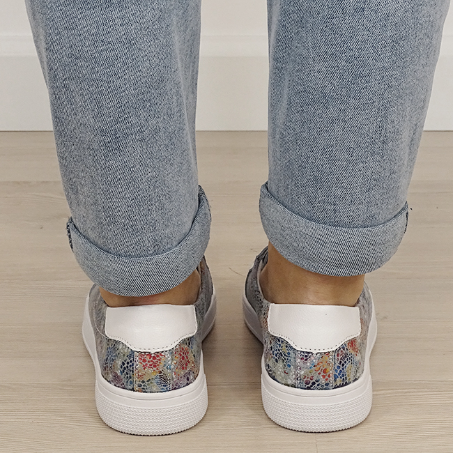 Sneakersi albi cu imrpimeu din piele naturala B-5166 M4 [3]