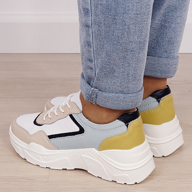 Sneakersi bej din piele naturala B-5092 M2 [2]