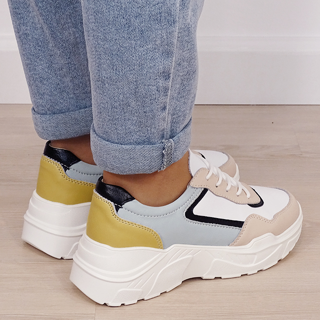 Sneakersi bej din piele naturala B-5092 M2 [4]