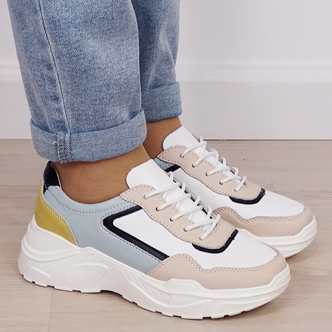 Sneakersi bej din piele naturala B-5092 M2 [5]