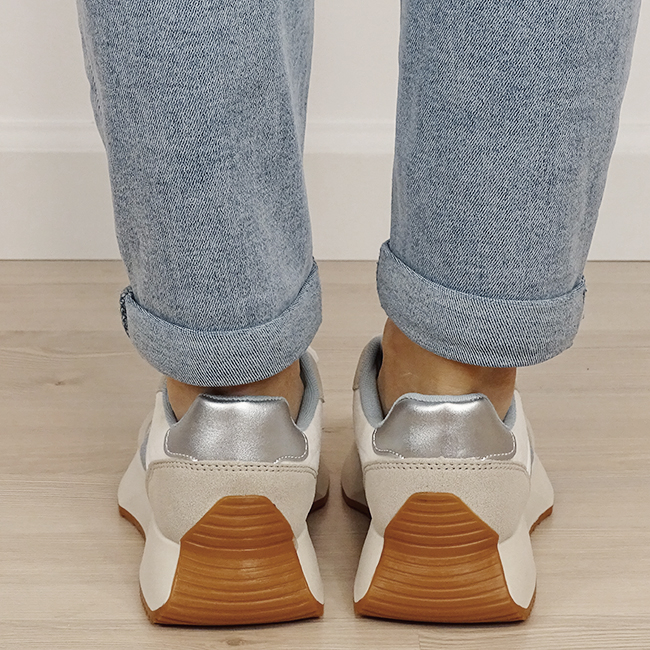 Sneakersi dama bej/albastru cu talpa groasa B-9013 M2 [3]