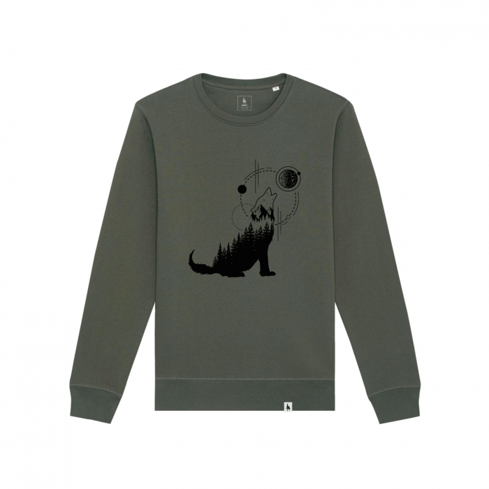 Bluza unisex the Wolf, bumbac organic