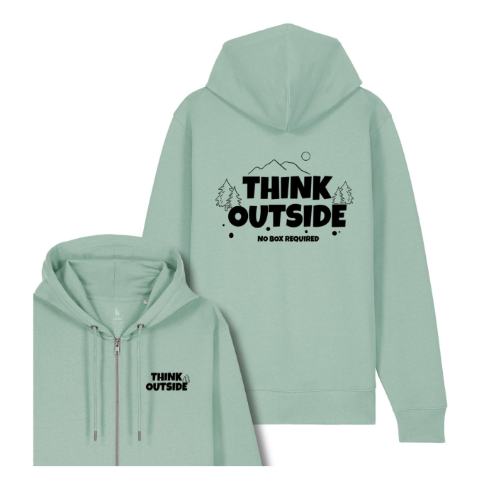 Hanorac gros cu fermoar, Think outside [1]