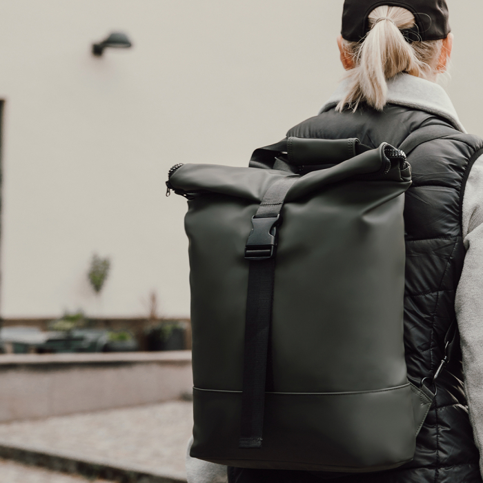 Elegant Roll-Top Laptop Backpack [17]