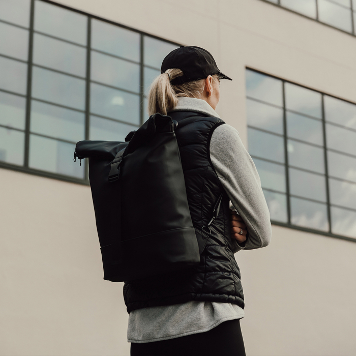 Elegant Roll-Top Laptop Backpack [11]