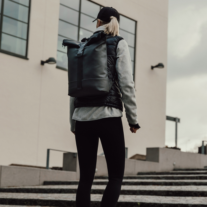 Elegant Roll-Top Laptop Backpack [9]
