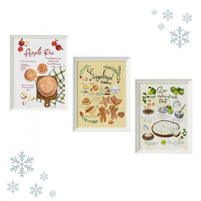 Set 3 Printuri de arta Winter recipes, format A4