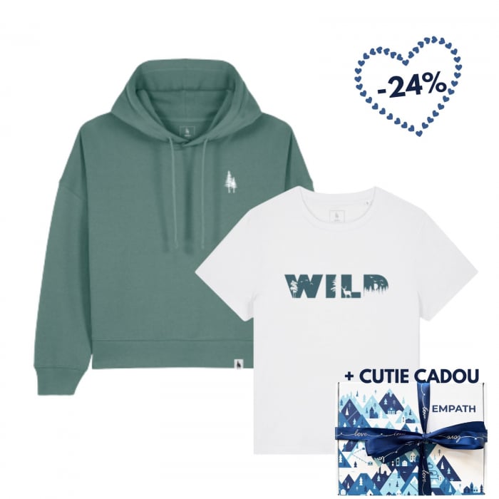 Set cadou Hanorac dama si Tricou Wild