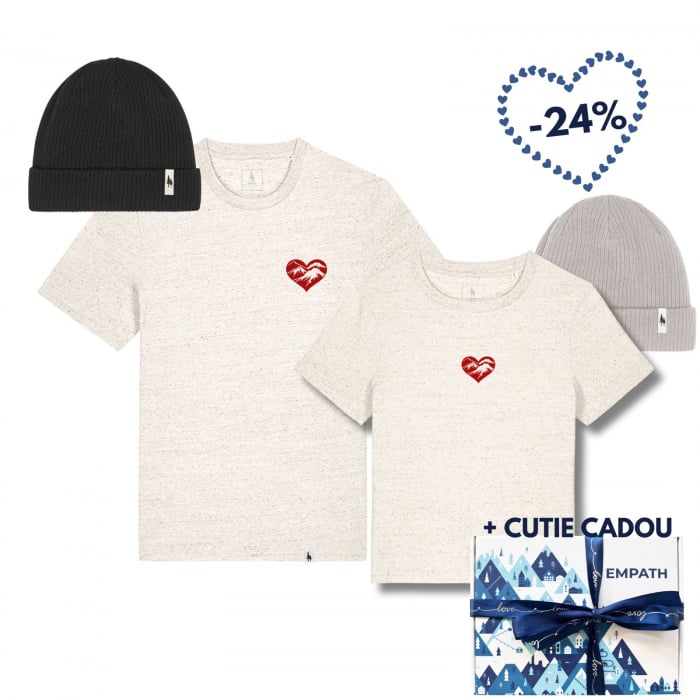 Set cadou Tricou unisex + tricou dama, Love Mountains + 2x fesuri