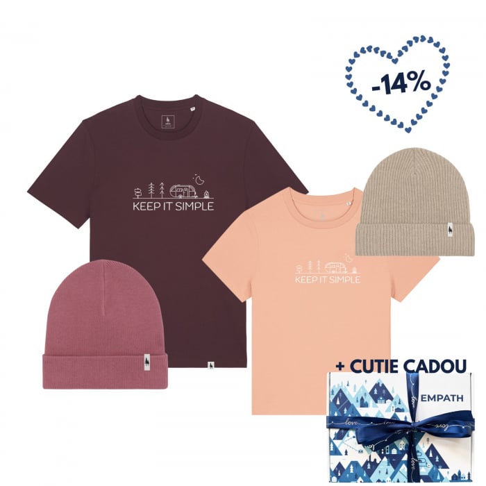 Set cadou Tricou unisex + tricou dama, Keep it simple + 2x fesuri