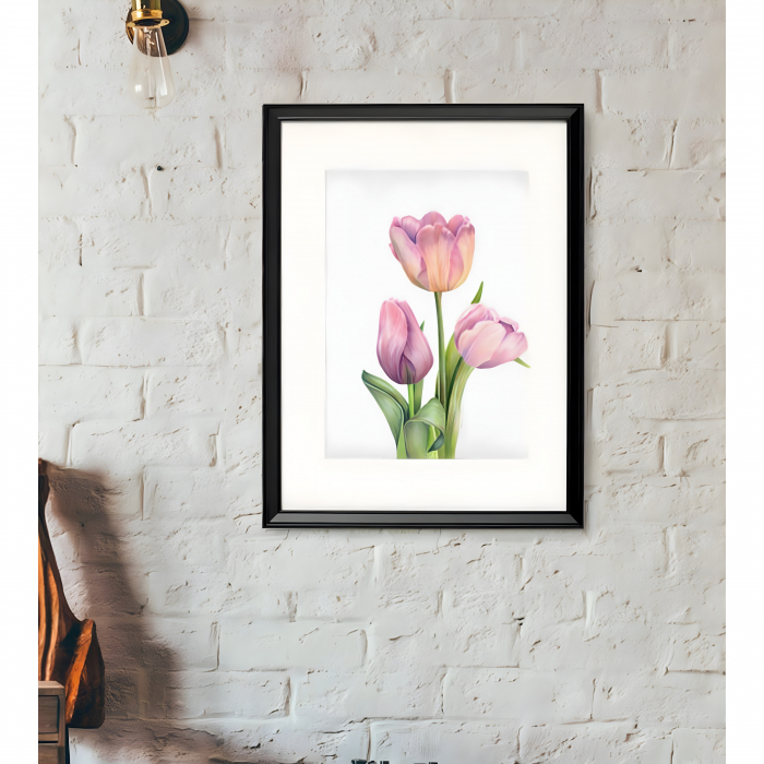 Pink Tulips Painting (colored pencil) [3]