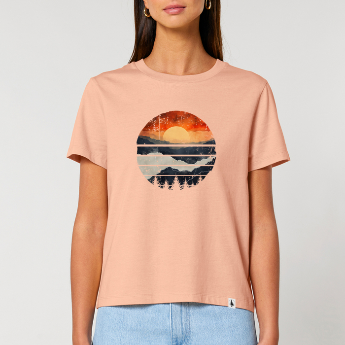 Women's T-shirt, Sunset Over the Mountains [2]