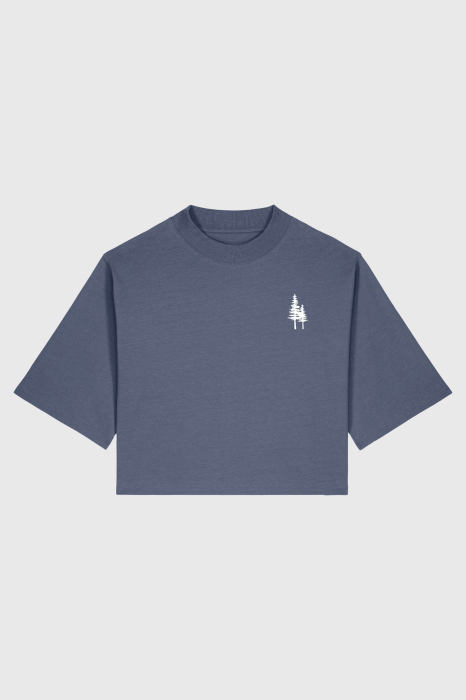 Tricou dama cropped fit, bumbac reciclat [2]