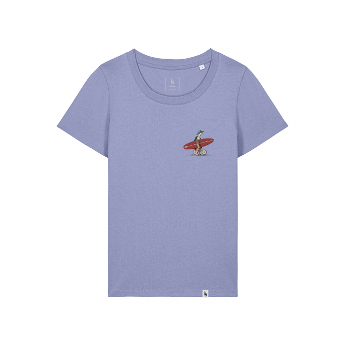 Women's T-shirt, mid-light, Turtle surfer, slim fit [1]
