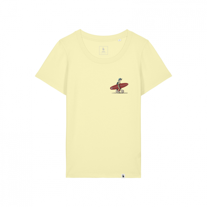 Women's T-shirt, mid-light, Turtle surfer, slim fit [1]