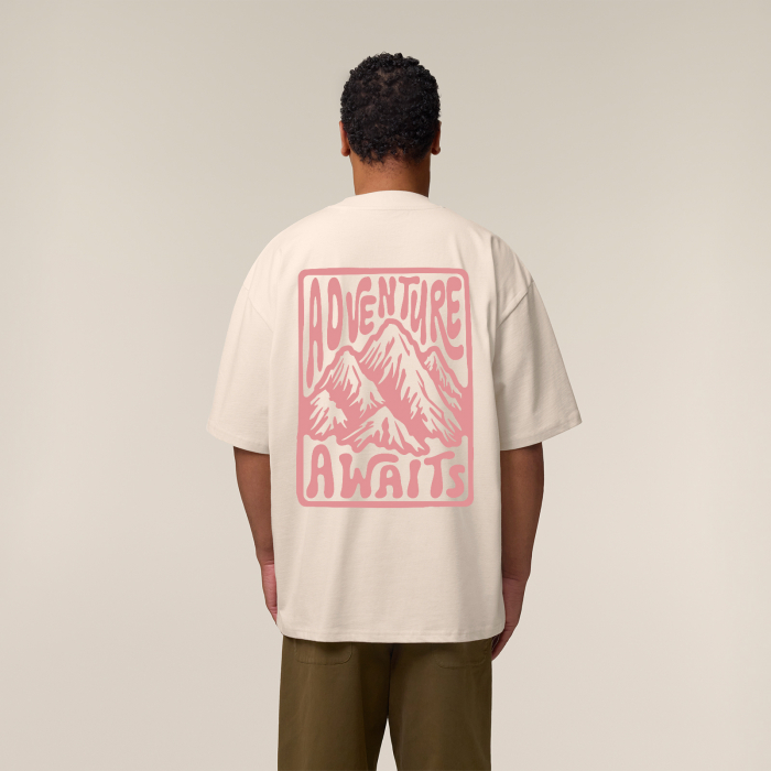 Tricou oversized unisex, Adventure awaits [4]
