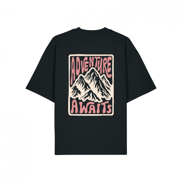 Tricou oversized unisex, Adventure awaits [2]