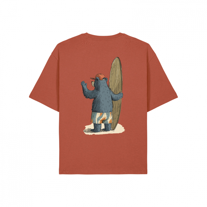 Tricou unisex, relaxed fit, M, Old time surfing bear [3]